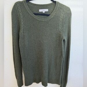 LOFT Olive Crew Neck Sweater